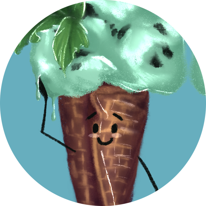 FruitzFriendz Mint Chocolate Chip Ice Cream Cone by Sarah Black