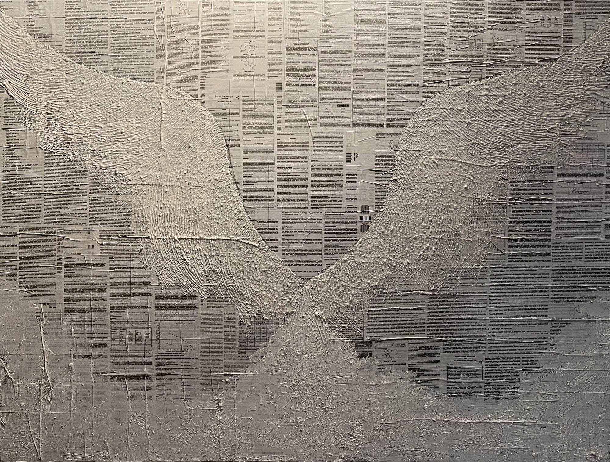 Icarus Oath #1, mixed media painting by H.M.A. Lawver